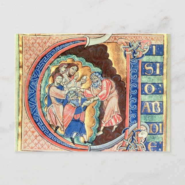 Postal Letra inicial 'V' Visio Abdie (Anverso)