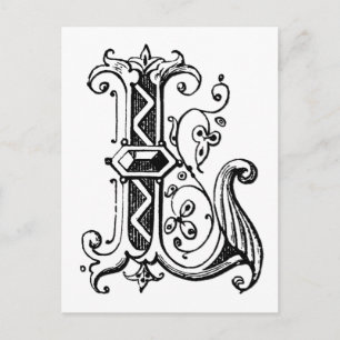 Postal Letra L decorativa