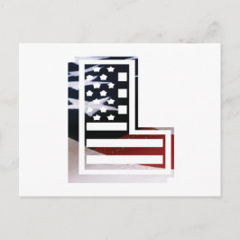 Postal Letra L Monograma inicial USA