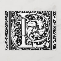 Letra L Monograma medieval Art Nouveau