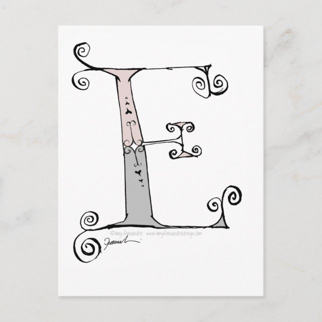 Postal Letra mágica E del diseño de tony fernandes (Anverso)