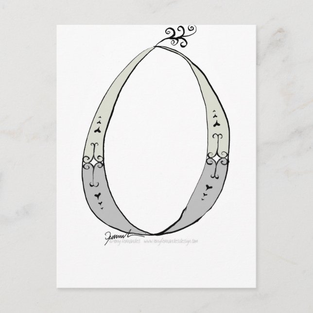 Postal Letra mágica O del diseño de tony fernandes (Anverso)