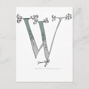 Postal Letra mágica W del diseño de tony fernandes