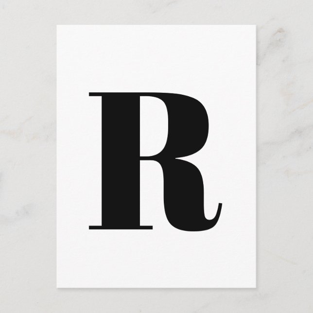 Postal Letra moderna | Minimalista alfabeto personalizado (Anverso)
