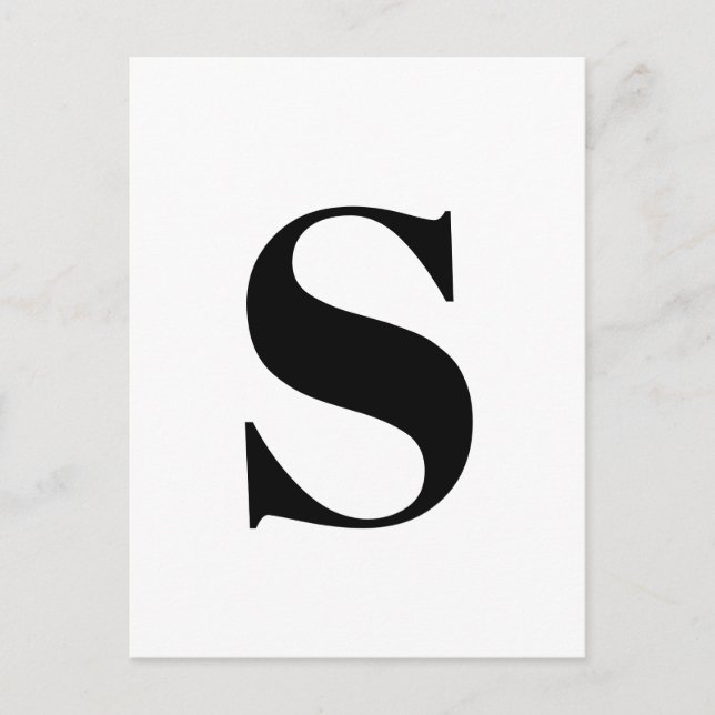 Postal Letra moderna | Minimalista alfabeto personalizado (Anverso)