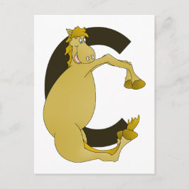 Postal Letra monográfica C pony