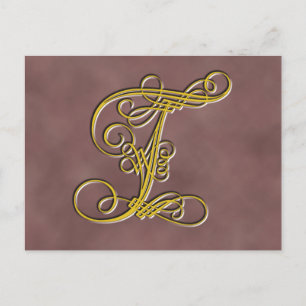 Postal Letra monográfica fancy T