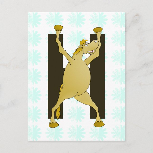 Postal Letra monográfica H personalizada (Anverso)