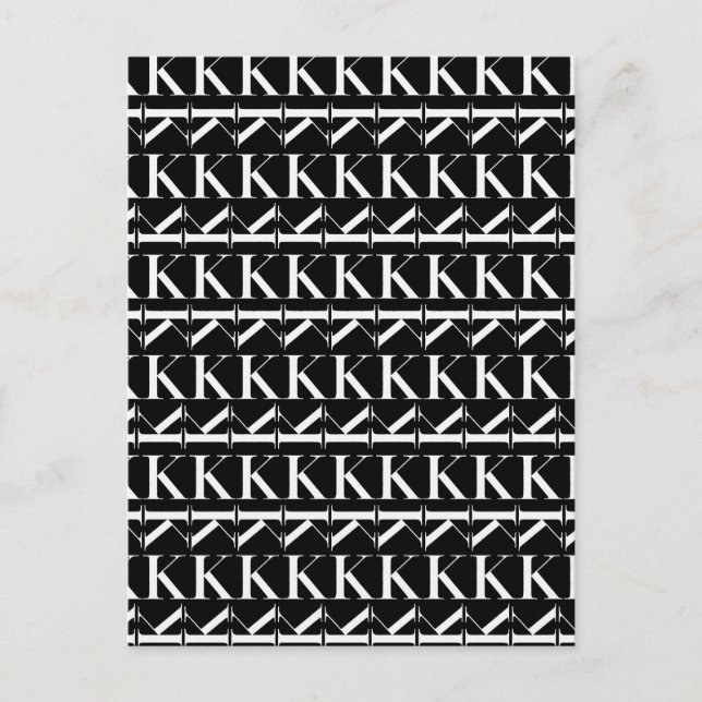 Postal Letra monográfica inicial K (Anverso)