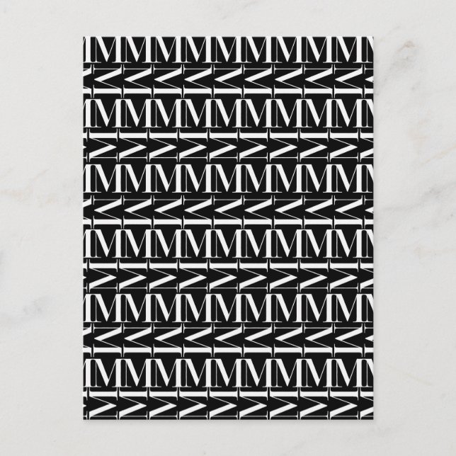 Postal Letra monográfica inicial M (Anverso)