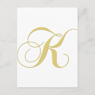 Postal Letra monográfica K Golden Single