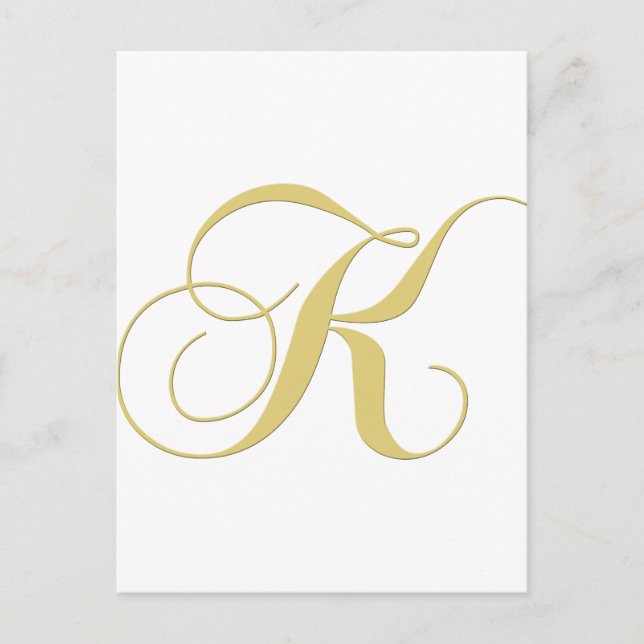 Postal Letra monográfica K Golden Single (Anverso)