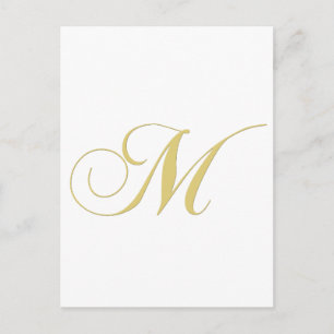 Postal Letra monográfica M Golden Single