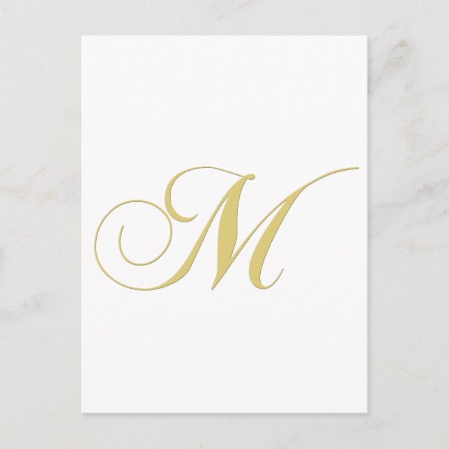 Postal Letra monográfica M Golden Single (Anverso)