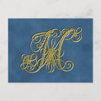 Letra monograma real de fantasía M