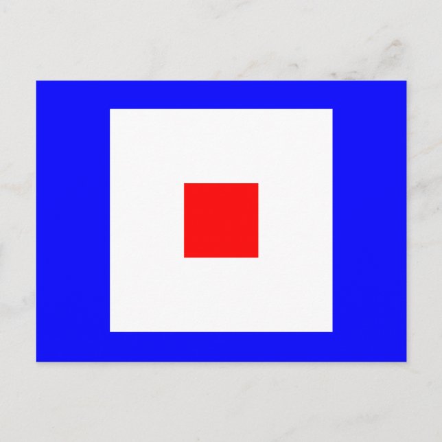 Postal Letra nautica de la señal de la bandera alfabética (Anverso)