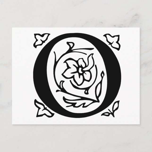 Postal Letra O Elegante (Anverso)