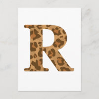 Letra R Nombre Monograma Imprimir Leopardo Inicial