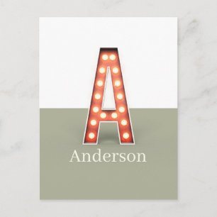 Postal Letra retro marquee a personalizada