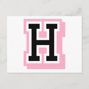 Postal letra rosa negra H