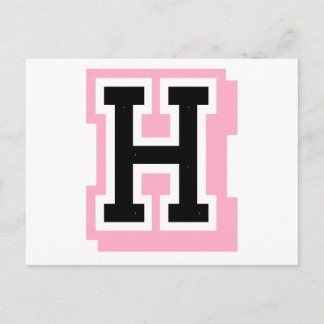 Postal letra rosa negra H