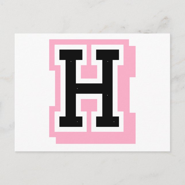 Postal letra rosa negra H (Anverso)