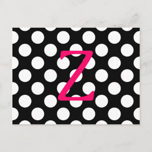 Postal Letra rosa Z sobre puntos de polka