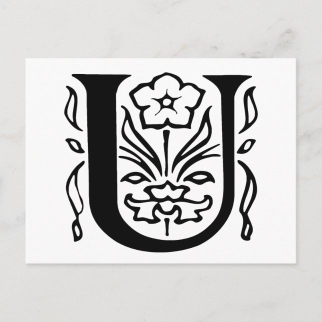 Postal Letra U Elegante (Anverso)