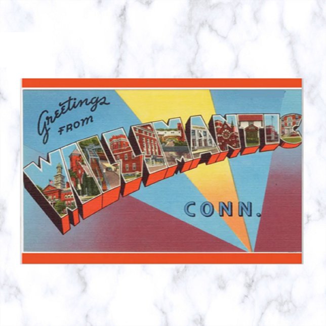 Postal Letra vintage Big Willimantic Connecticut (Subido por el creador)