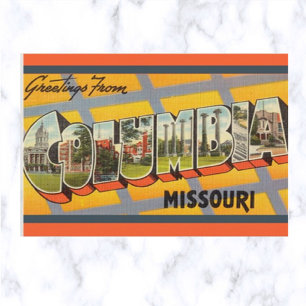 Postal Letra vintage grande Columbia Missouri