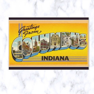 Postal Letra vintage grande Columbus Indiana