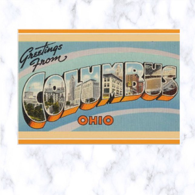 Postal Letra vintage grande Columbus Ohio (Subido por el creador)