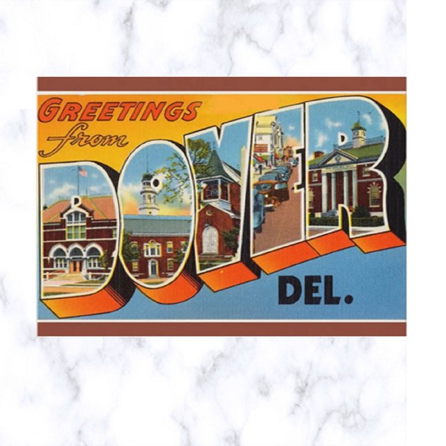 Postal Letra vintage grande Dover Delaware (Subido por el creador)
