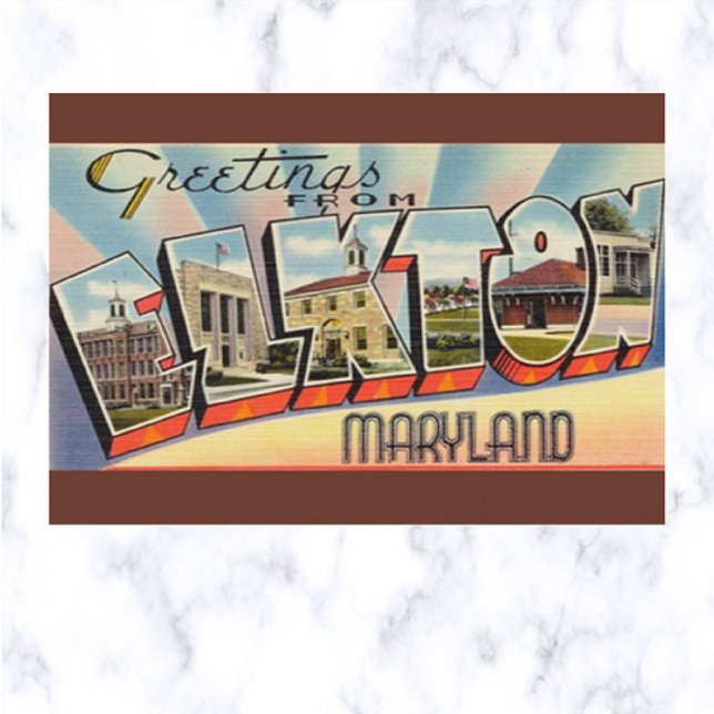 Postal Letra vintage grande Elkton Maryland (Subido por el creador)