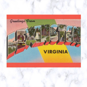 Postal Letra vintage grande Lexington Virginia