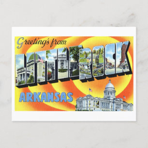 Postal Letra vintage grande Little Rock Arkansas Travel