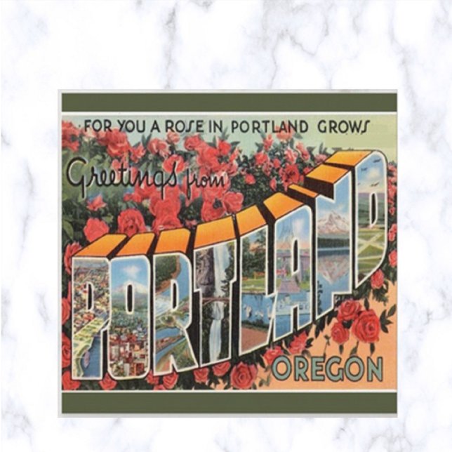 Postal Letra vintage grande Portland Oregon (Subido por el creador)