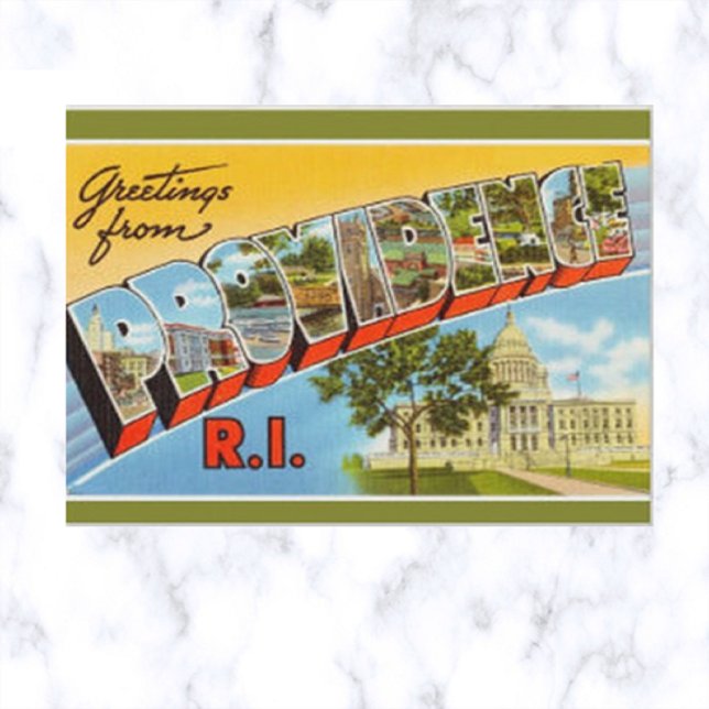 Postal Letra vintage grande Providence Rhode Island (Subido por el creador)