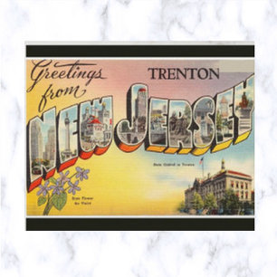 Postal Letra vintage grande Trenton New Jersey Pocard