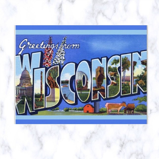 Postal Letra vintage grande Wisconsin (Subido por el creador)