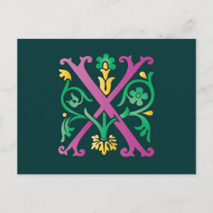 Postal Letra X monograma