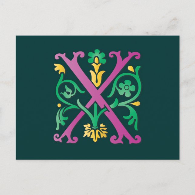 Postal Letra X monograma (Anverso)