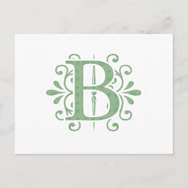 Postal Letras alfabéticas - letra B - blanco (Anverso)