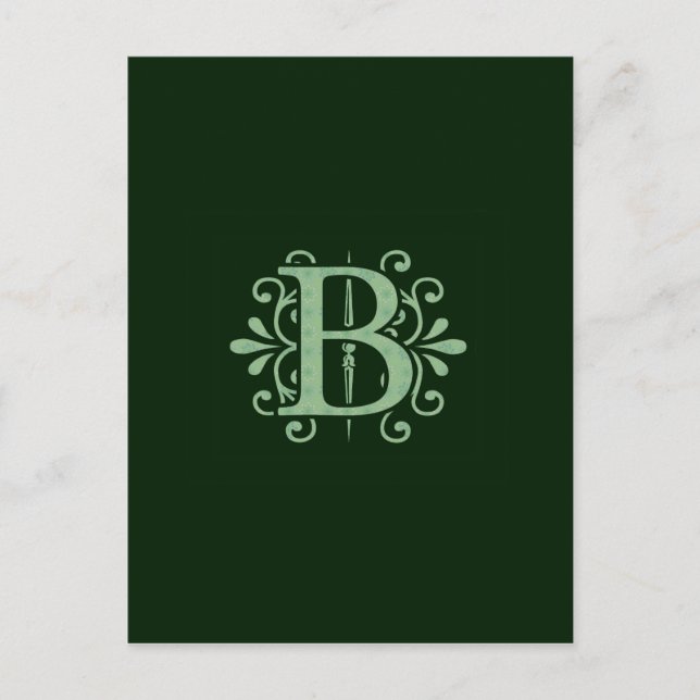 Postal Letras alfabéticas - letra B - verde (Anverso)