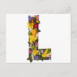 Postal letras de alfabeto flores 