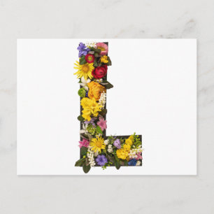 Postal letras de alfabeto flores 