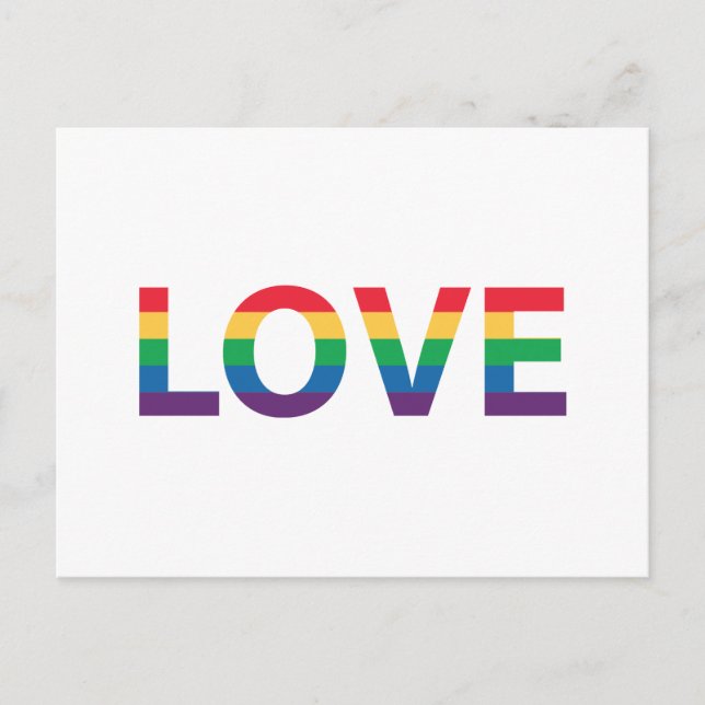 Postal Letras de amor arcoiris (Anverso)