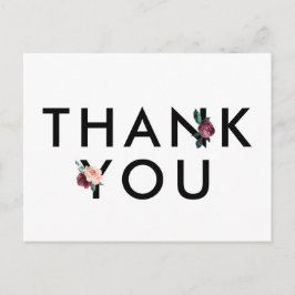 Postal Letras de flor | Maroon Gracias