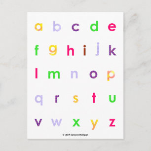 Postal Letras de Funda inferior alfabético