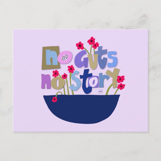 Postal Letras de mano para citas Inspiradoras caprichosas (Anverso)